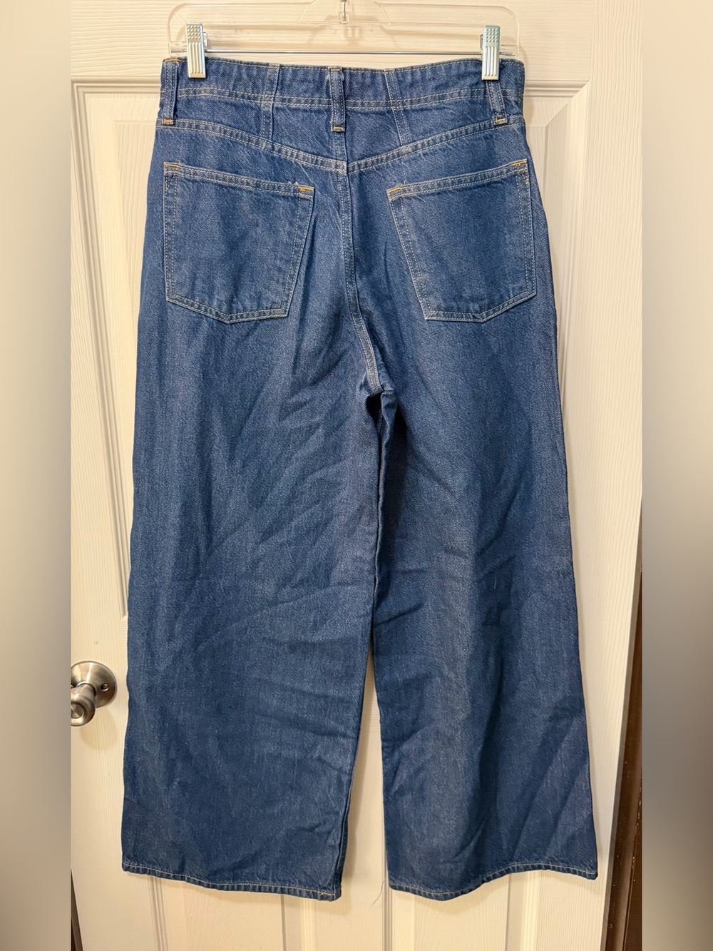 Women’s Gap Baggy Mid Rise Ultrasoft Blue Denim Wide Leg Jeans Sz 26/2 - Picture 4 of 6